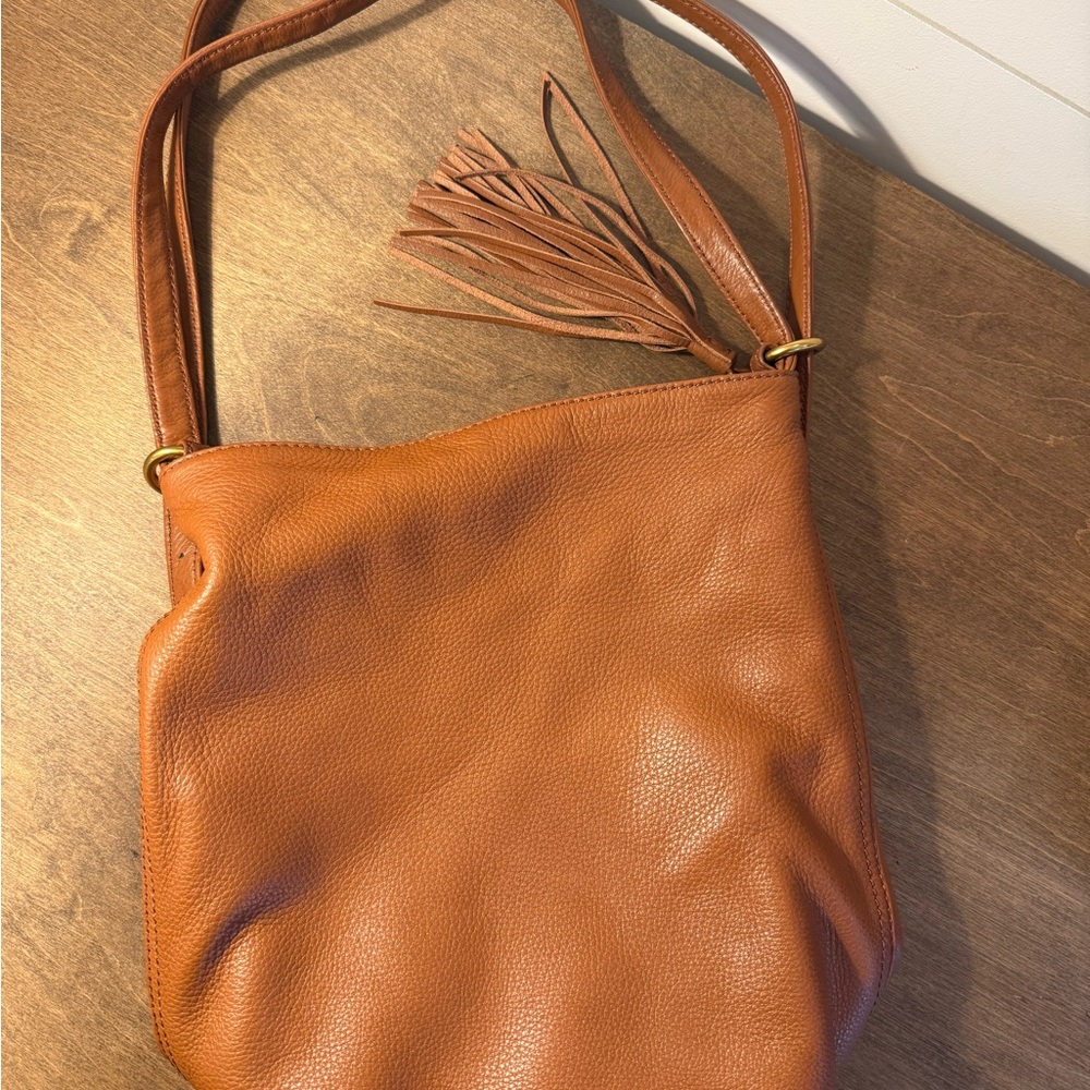 Chic Brown Leather Crossbody Bag - Picture 2 of 4